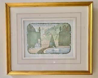 $120 PAIR: Framed prints of children playing. One of Two 