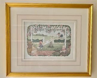  Framed prints of children playing. Two of Two