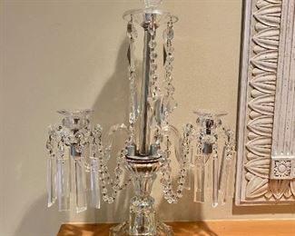 $995 PAIR:  Electrified Crystal candelabras (need to be rewired) 