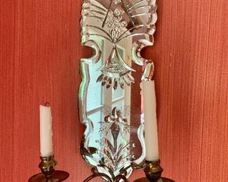 Second of two mirror backed sconces