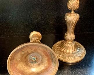 Detail of 7" 18th century candle holders