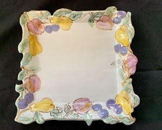 $35 each.  Rara Avis Design signed ceramic serving trays (2 available).  Approx 12" x 12" 