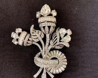 $175 Signed Schiaparelli brooch.  Approx 3.5" x 3".  