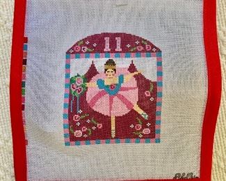 Detail:  "Twelve Days of Christmas" ornament needlepoint canvas