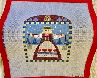 Detail: "12 Days of Christmas" ornament needlepoint canvas.