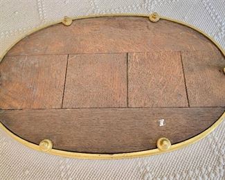 Detail:  Oval gilt vanity tray
