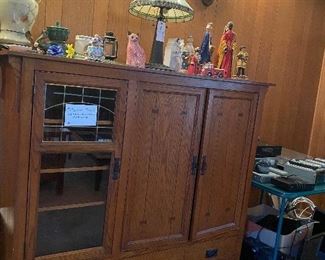 Mission oak entertainment center $75