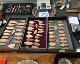 Trays of old Arrowheads authentic