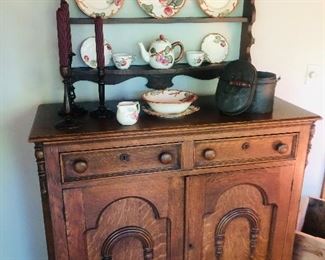 Weller China and antique side board