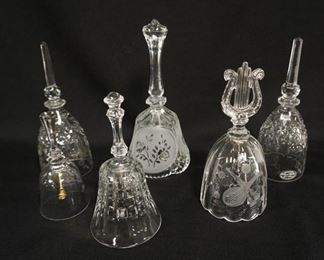 1002	LOT OF 6 CLEAR GLASS BELLS
