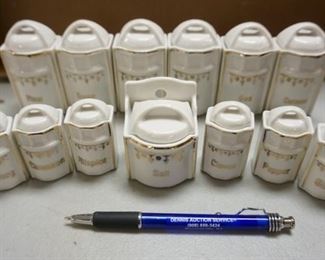 1005	13 PC GERMAN CHILDS MINIATURE CANNISTER SET
