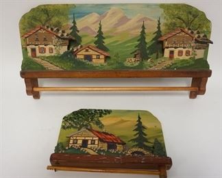 1010	2 HAND PAINTED BLACK FORREST TOWEL BARS
