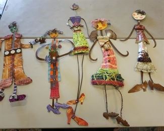 1062	GROUP OF 5 INTERPETIVE METAL WALL SCULPTURES
