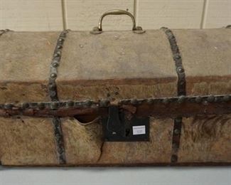 1112	HIDE COVERED WOODEN DOME TOP SMALL TRUNK
