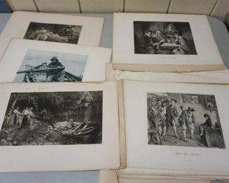 1119	LOT OF UNFRAMED ENGRAVING, ETC WITH A CARRY CASE
