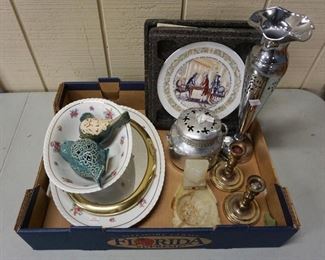 1135	MISC LOT INCLUDES BALDWIN CANDLESTICKS
