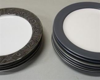 1143	11 STONEWARE DINNER PLATES BY SANGO & SAKURA
