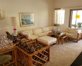 all Living room furniture is ~mid-century~ "Calif Asia" Rattan