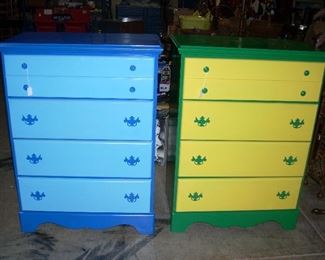 Pair of great painted dressers