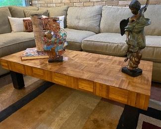 Super cool parquet wood coffee table.