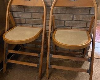 Mid-century folding chairs.