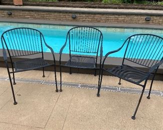 3 metal chairs