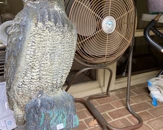 Nice outdoor or shop fan. Scary owl for the garden.