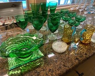 Colored glassware.
