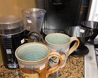 Keurig and coffee items.