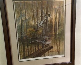 Duck print, signed by artist R.J. McDonald.