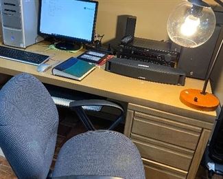 Office chair, cool lamp!