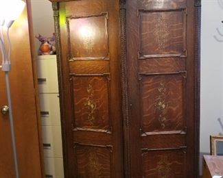 Antique oak armoire / cabinet as found