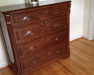 Victorian  Dresser with Hand Carved Pulls  $300