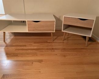 Contemporary Coffee table 39w 23.5d 17h   
Side table 19.74w 15.5d 19.5h