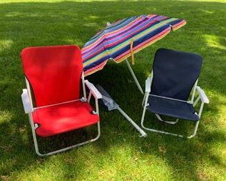 Beach Chairs and Umbrella $100