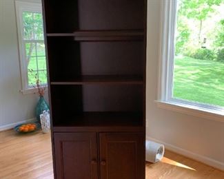 Pair of lighted Cherry Bookcase Storage Units $100 each, both for $175    78"h x 30"w 16"d   Hooker Furniture Co.