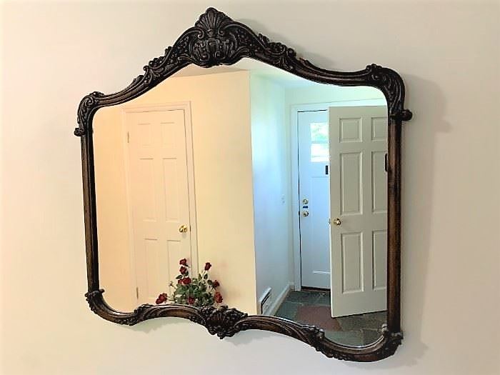 Victorian carved wooden mirror,  measures 31-1/2"w x 30"h  $150