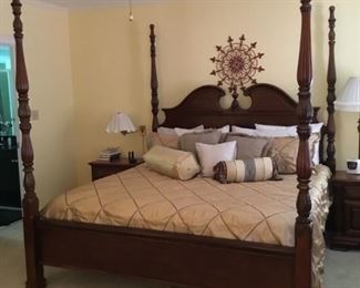 $595 - King size four poster bed - Mattress very good condition but older. 