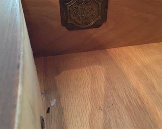 Stamp in sideboard 