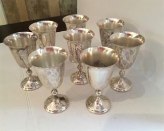 Set of 8 silver plated made in Italy 🇮🇹 wine goblets $80 for the set