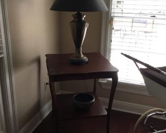 $145 Square side table with inlaid 24” square x 30”h 