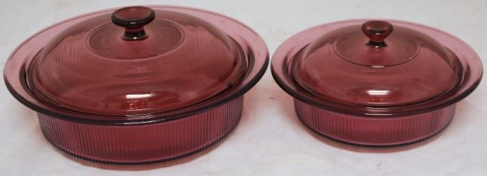 Lot# 50 - 2pc Cranberry Glass Dishes