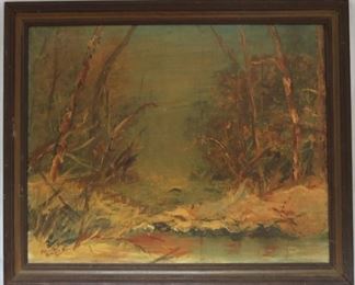 Lot# 74 - Oil on board sign and dated 1974