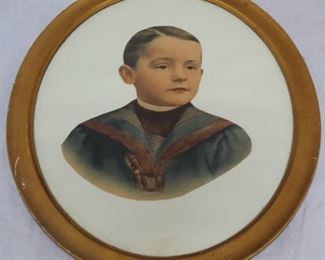 Lot# 76 - Framed antique picture of boy