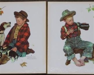 Lot# 94 - 2pc Norman Rockwell wall hanging