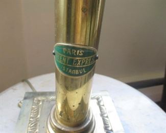 Vintage Orient Express Paris Istanbul Lamp with Lion Feet