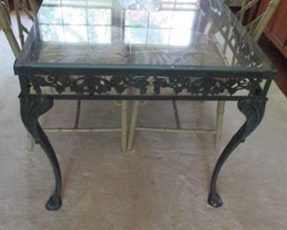 Glass Top Ornate Vintage Dining Table Indoor or Outdoor