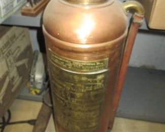 Vintage Copper & Brass Floafome Fire Extinguisher