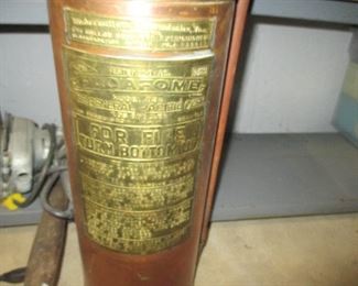 Vintage Copper & Brass Floafome Fire Extinguisher
