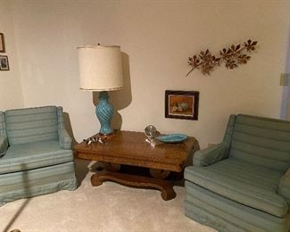 Vintage silk occasional chairs